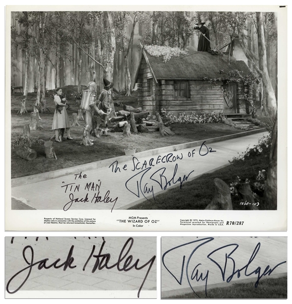 Ray Bolger and Jack Haley Signed 10'' x 8'' ''Wizard of Oz'' Photo